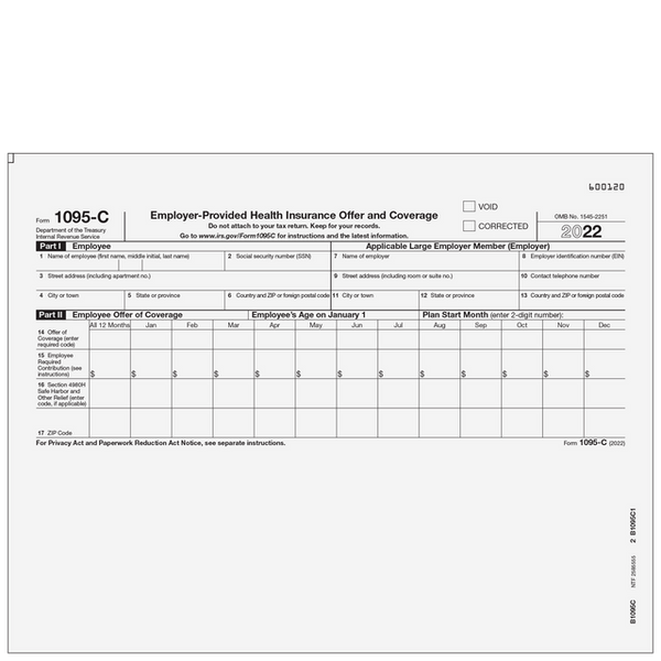 1095-C - Employer-Provided Health Insurance Offer and Coverage Page 1