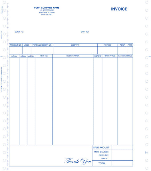 Great Plains Continuous O/E Invoice
