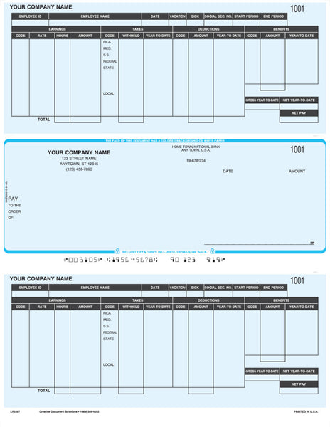 Great Plains Laser Payroll Check