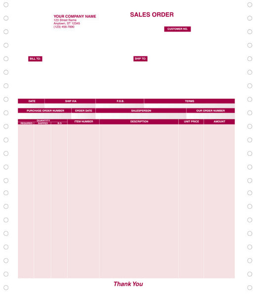 MAS 90 & MAS 200 Continuous Sales Order Form
