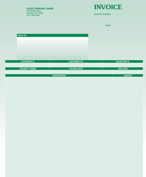 MAS 90 & MAS 200 Laser Service Invoice Form