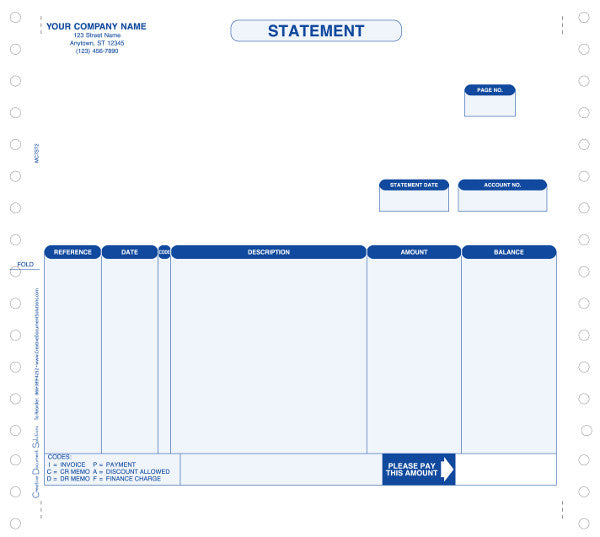 Macola 7 Continuous Statement Form (No Remittance)