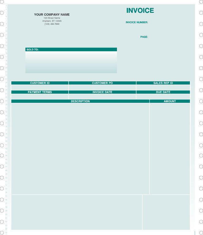 Peachtree Continuous Service Invoice Form