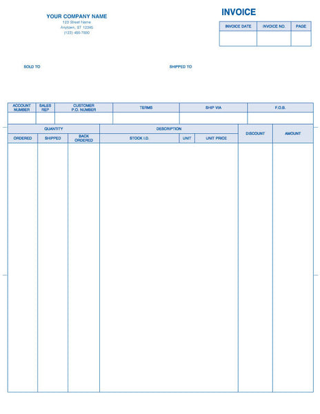 Peachtree Laser 2000 Product Invoice Form