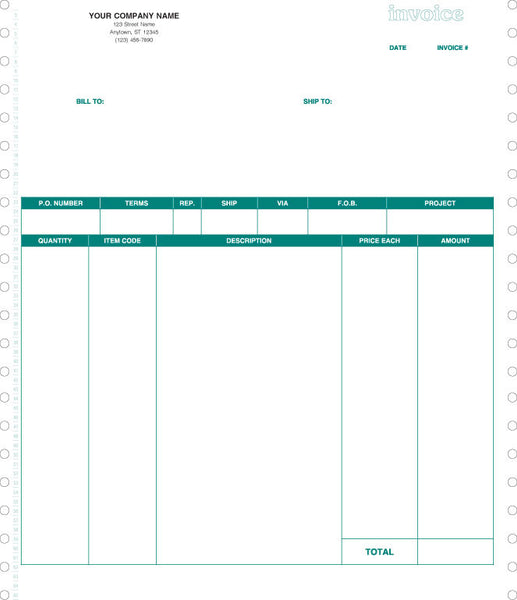 QuickBooks Quicken Microsoft Money Continuous Product Invoice Form