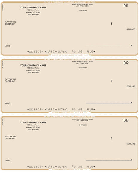 QuickBooks Quicken Microsoft Money Laser 3 per Page Checks without Lines