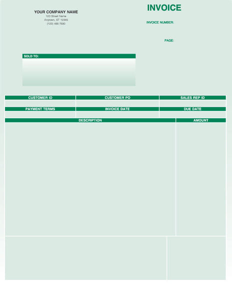 Peachtree Laser Service Invoice Form